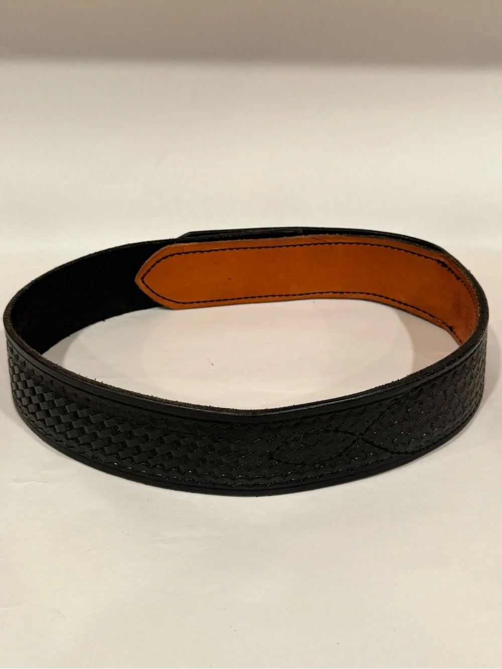 Tex Shoemaker & Sons N34 Leather Sam Brown Duty‎ Belt Black Basketweave N30 201V